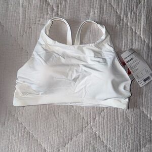 Athleta White High Neck Bikini Top Sz S M NWT